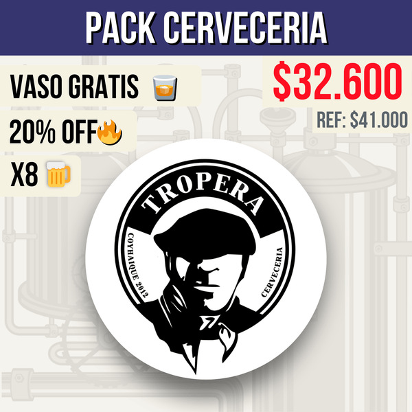Pack Tropera | Mix Perfecto 8 Cervezas + Vaso Gratis | 20% OFF