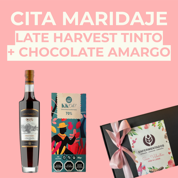 Cita Maridaje: Late Harvest Syrah + Chocolate Amargo 70% Cacao.